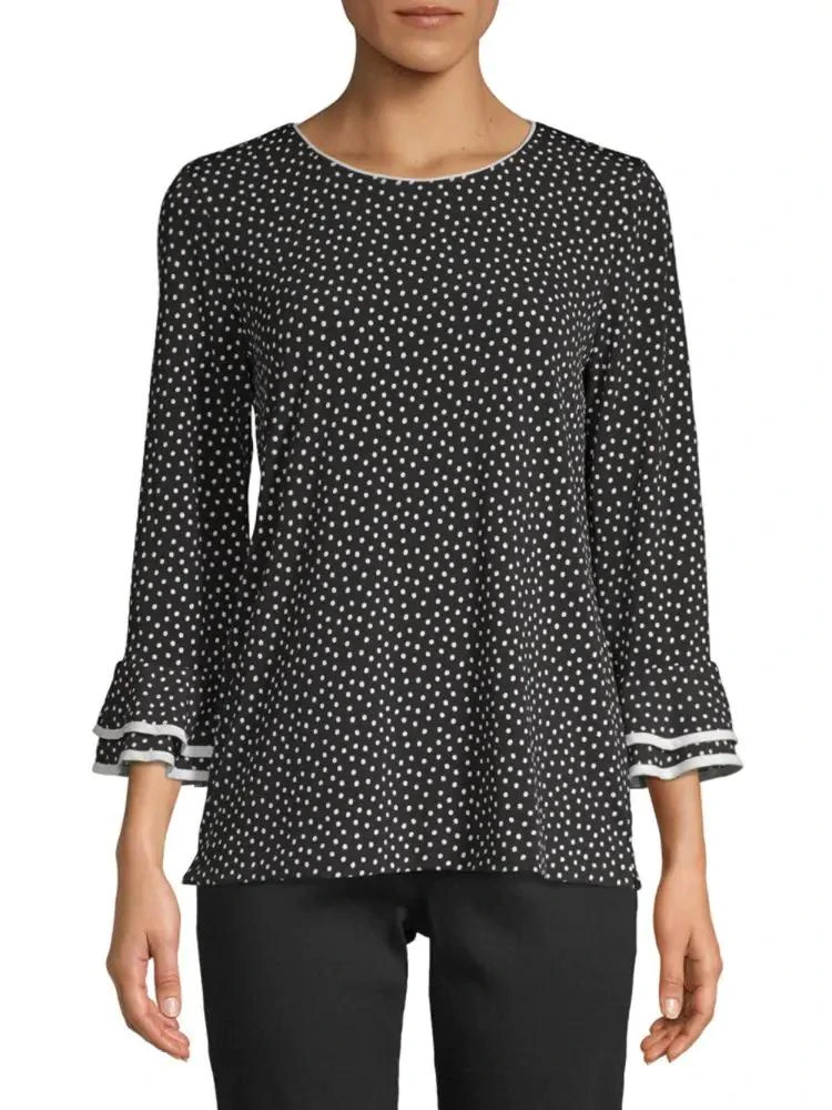 商品Karl Lagerfeld Paris|Dotted Bell-Sleeve Top,价格¥375,第1张图片