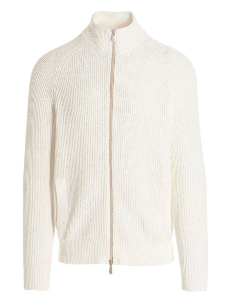 Brunello Cucinelli Zip-Up Ribbed-Knit Cardigan商品第1张图片规格展示