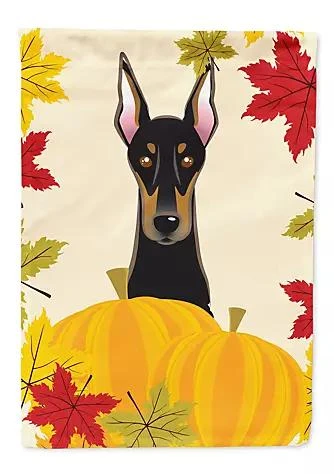 商品Caroline's Treasures|Treasures 11 X 15 1 2 In. Polyester Doberman Thanksgiving Garden Flag 2 Sided 2 Ply,价格¥134,第1张图片