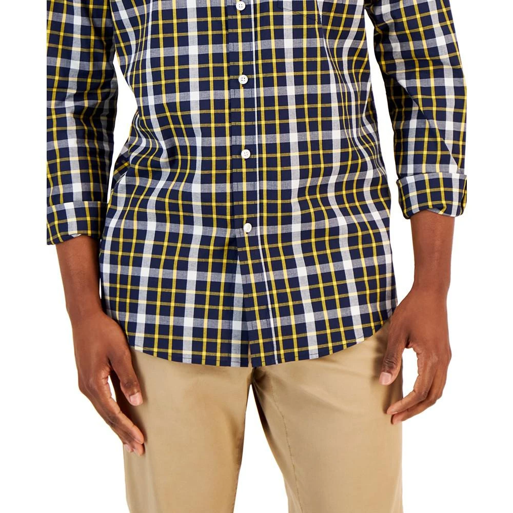 商品Club Room|Men's Fergus Plaid Poplin Long-Sleeve Button-Down Pocket Shirt, Created for Macy's,价格¥147,第3张图片详细描述