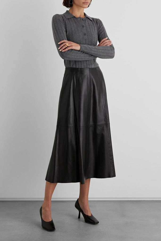 商品IRIS & INK|Sadie ribbed merino wool polo sweater,价格¥1414,第3张图片详细描述