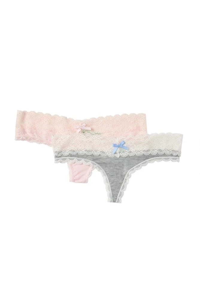 商品Honeydew Intimates|Ahna Lace Trim Thong - Pack of 2,价格¥34,第1张图片