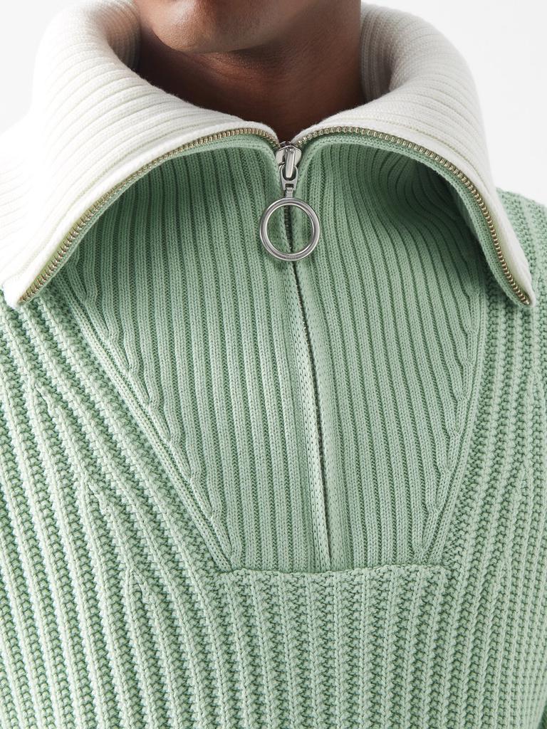 商品AMI|Half-zip organic cotton-blend sweater,价格¥2229,第5张图片详细描述