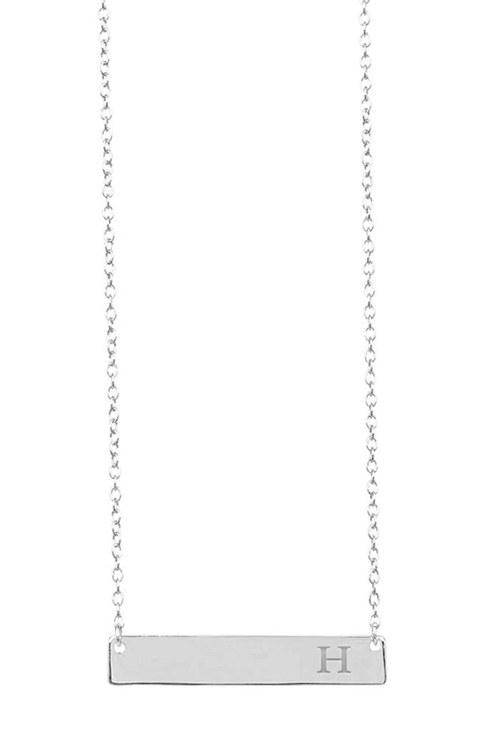 商品Sterling Forever|14K White Gold Vermeil Initial Bar Necklace,价格¥190,第4张图片详细描述