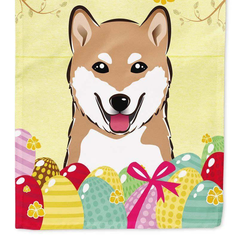 商品Caroline's Treasures|11 x 15 1/2 in. Polyester Shiba Inu Easter Egg Hunt Garden Flag 2-Sided 2-Ply,价格¥137,第1张图片