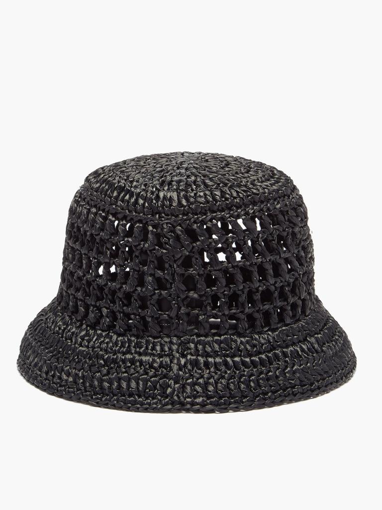 商品Prada|Logo-embroidered faux-raffia bucket hat,价格¥4302,第6张图片详细描述