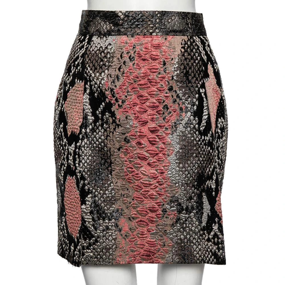 商品[二手商品] Gucci|Gucci Multicolor Metallic Knit Textured Snakeskin Printed Mini Skirt M,价格¥1340,第1张图片