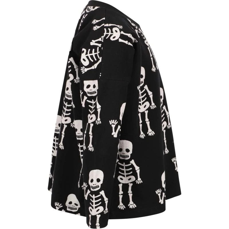 商品Little Man Happy|Friendly skeletons long sleeved organic t shirt in black,价格¥456,第2张图片详细描述