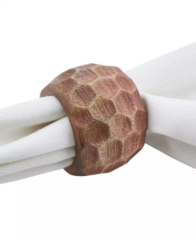 商品Saro Lifestyle|Mango Wood Napkin Ring with Chunky Design, Set of 4,价格¥260,第2张图片详细描述
