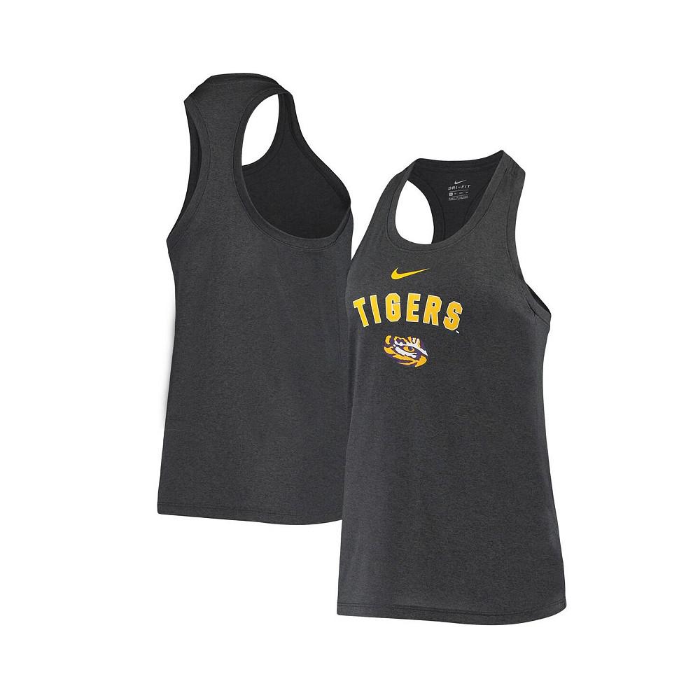 Women's Anthracite LSU Tigers Arch and Logo Classic Performance Tank Top商品第1张图片规格展示