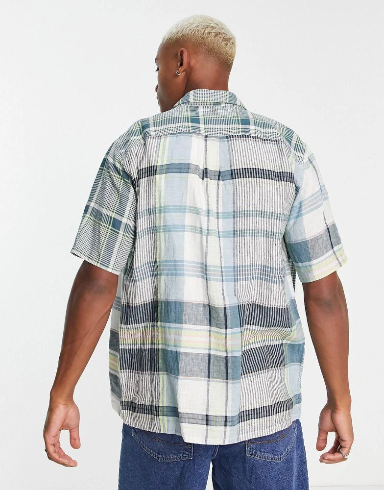 商品Tommy Hilfiger|Tommy Hilfiger madras blocking check short sleeve shirt in light blue,价格¥502,第2张图片详细描述