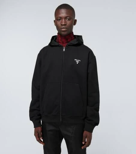 商品Prada|Hooded sweatshirt with Re-Nylon hood,价格¥10241,第3张图片详细描述