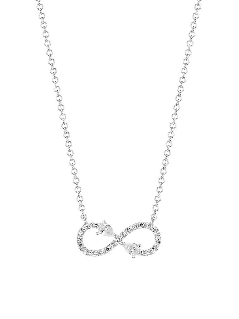 商品Saks Fifth Avenue Collection|14K White Gold & 0.22 TCW Diamond Infinity Pendant Necklace,价格¥8005,第1张图片
