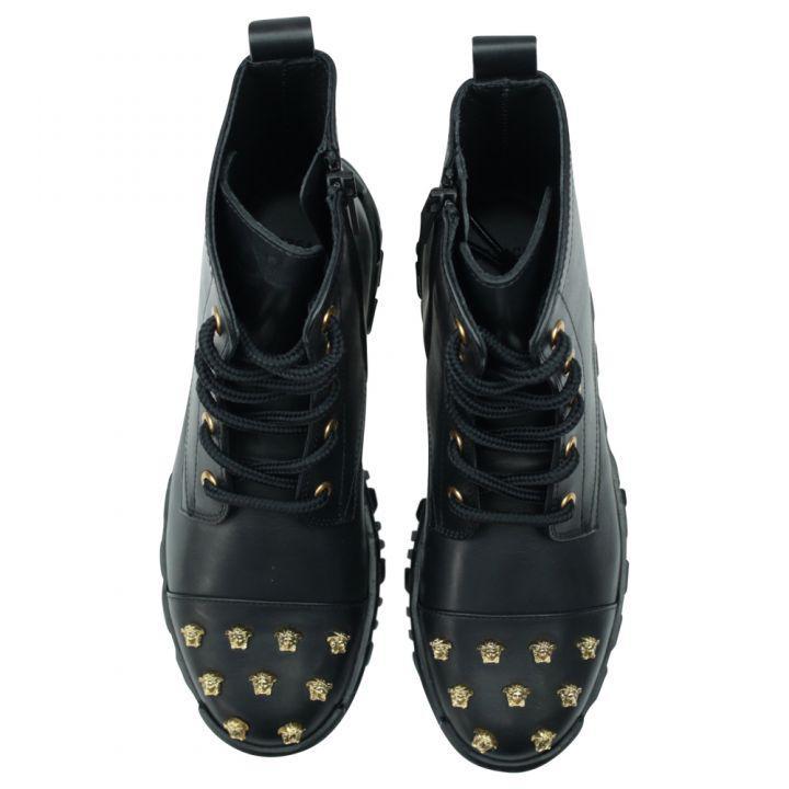 商品Versace|Black Medusa Stud Boots,价格¥1657,第5张图片详细描述