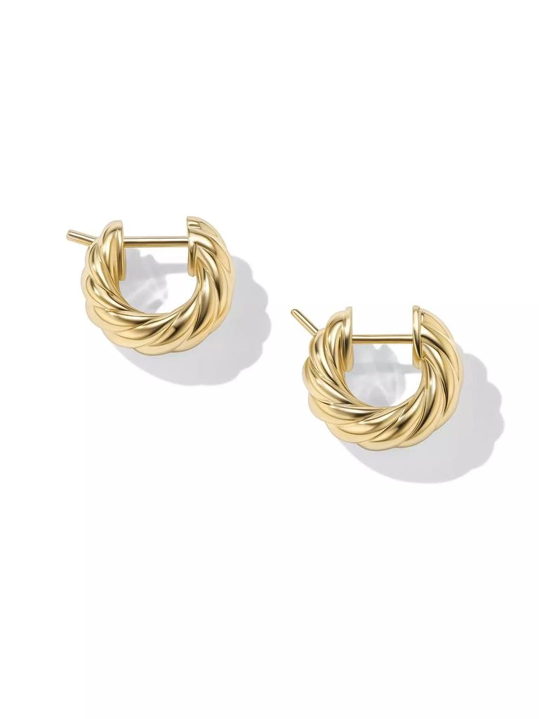 商品David Yurman|Sculpted Cable Hoop Earrings in 18K Yellow Gold, 14.4MM,价格¥14610,第2张图片详细描述