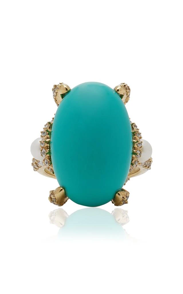 商品Anabela Chan|Anabela Chan - 18K Gold Vermeil Turquoise Mermaid Ring - Blue - US 6 - Moda Operandi - Gifts For Her,价格¥18947,第1张图片