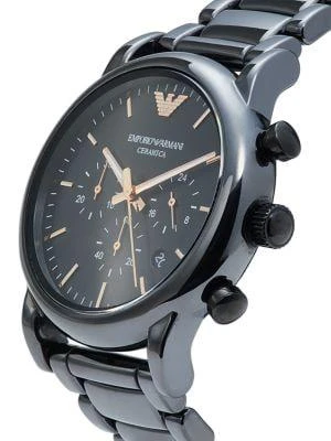 商品Emporio Armani|Black Stainless Steel Chronograph Bracelet Watch,价格¥2229,第3张图片详细描述