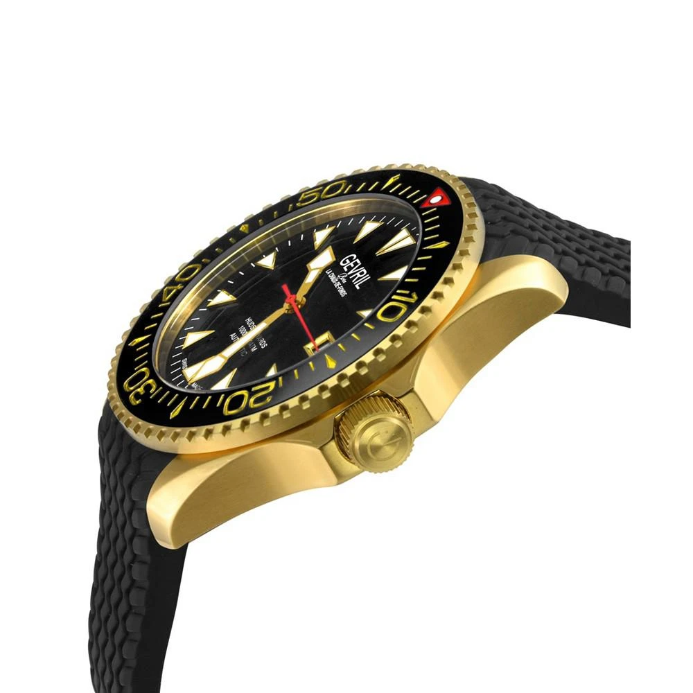 商品Gevril|Men's Hudson Yards Swiss Automatic Black Rubber Strap Watch,价格¥6199,第2张图片详细描述