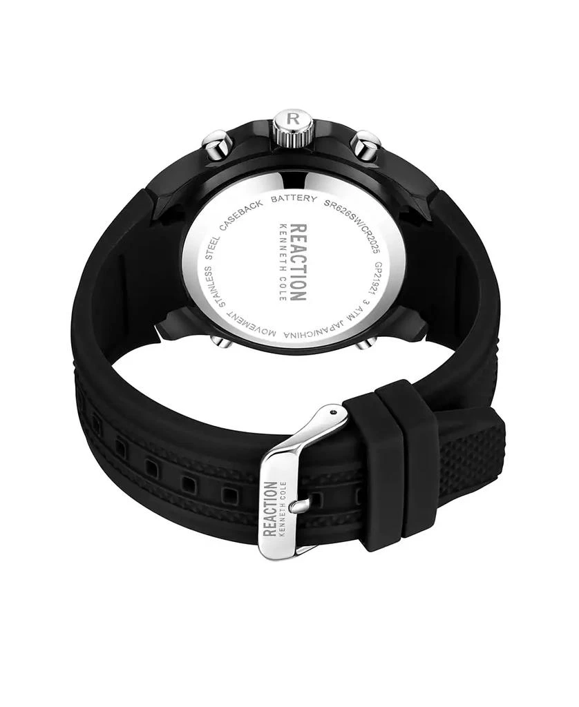 商品Kenneth Cole|Men's Ana-digi Black Silicon Strap Watch, 48mm,价格¥636,第3张图片详细描述