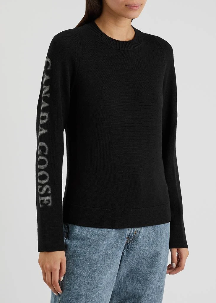 商品Canada Goose|Saturna black logo-intarsia wool jumper,价格¥3016,第2张图片详细描述