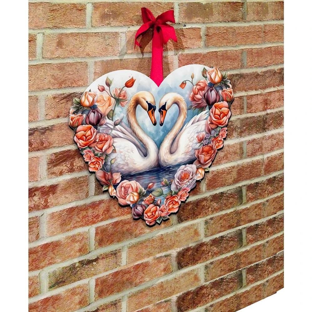 商品Designocracy|Holiday Door Decor Wooden Wall Decor Swans Love G. DeBrekht,价格¥1099,第5张图片详细描述