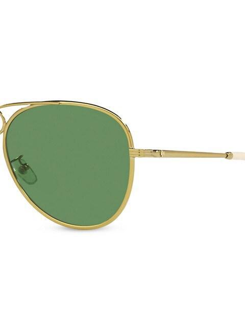 商品Tory Burch|Gloria 59MM Aviator Sunglasses,价格¥1300,第5张图片详细描述