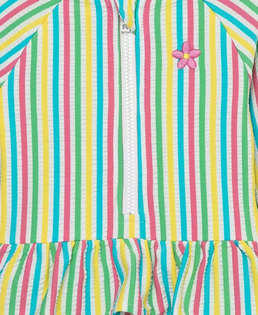 商品Little Me|Baby Girls Rainbow Stripe Rash Guard 1-Piece Swimsuit,价格¥83,第4张图片详细描述