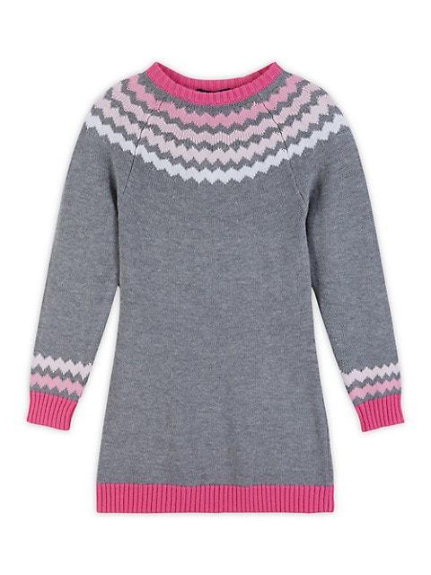 Little Girl's & Girl's Fair Isle Sweater Dress商品第1张图片规格展示