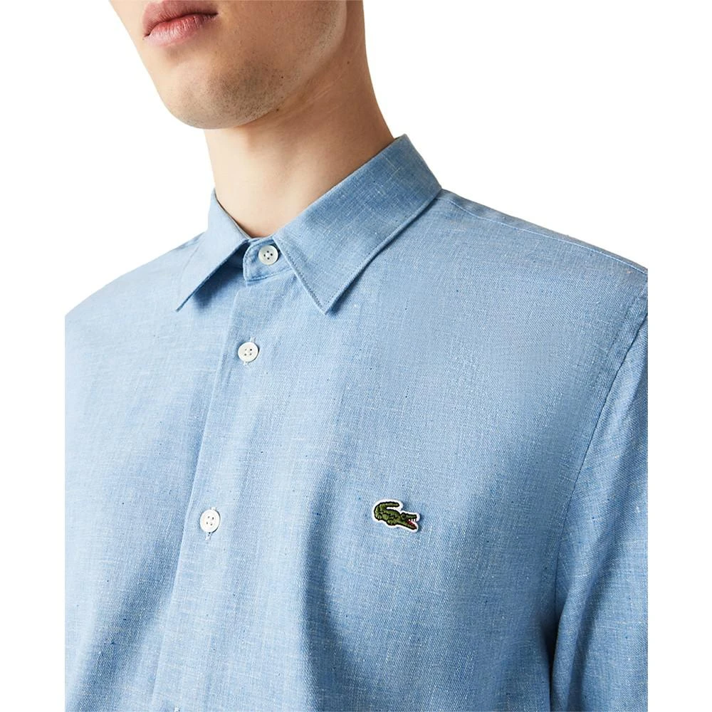 商品Lacoste|Men's Slim-Fit Solid Long-Sleeve Button-Up Shirt,价格¥848,第4张图片详细描述
