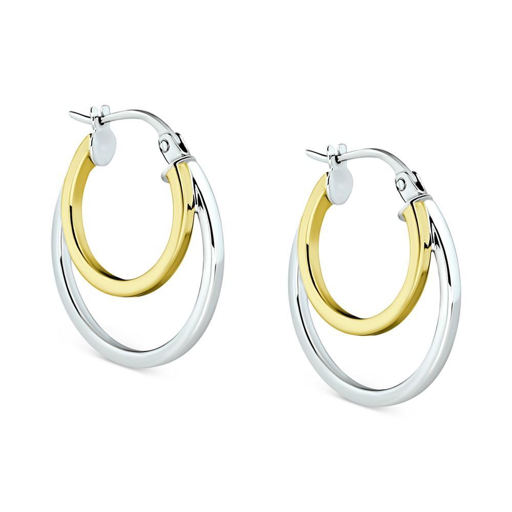 商品Giani Bernini|Double Hoop Earrings in Sterling Silver & 18k Gold-Plate, Created for Macy's,价格¥101,第5张图片详细描述