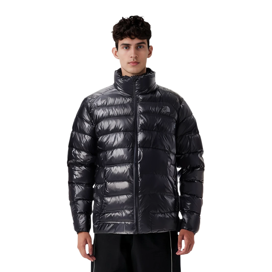 商品[国内直发] The North Face|[预售3天]北面 SS24亮面轻便型立领保暖防水防风排骨羽绒服 男女同款 海军蓝,价格¥1186,第5张图片详细描述