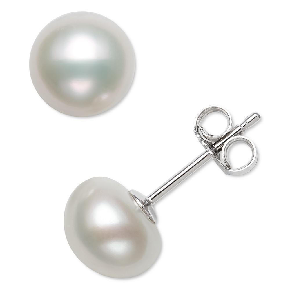 商品Belle de Mer|2-Pc. Set Black Cultured Freshwater Pearl (6-7mm) Collar Necklace &  Matching Stud Earrings in Sterling Silver (Also in White, Pink, & Gray Cultured Freshwater Pearl), Created for Macy's,价格¥725,第6张图片详细描述