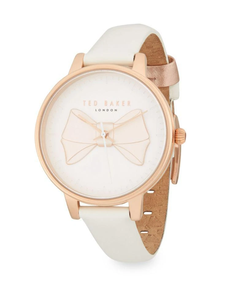 商品Ted Baker London|Bow Stainless Steel and Leather-Strap Watch,价格¥582,第1张图片