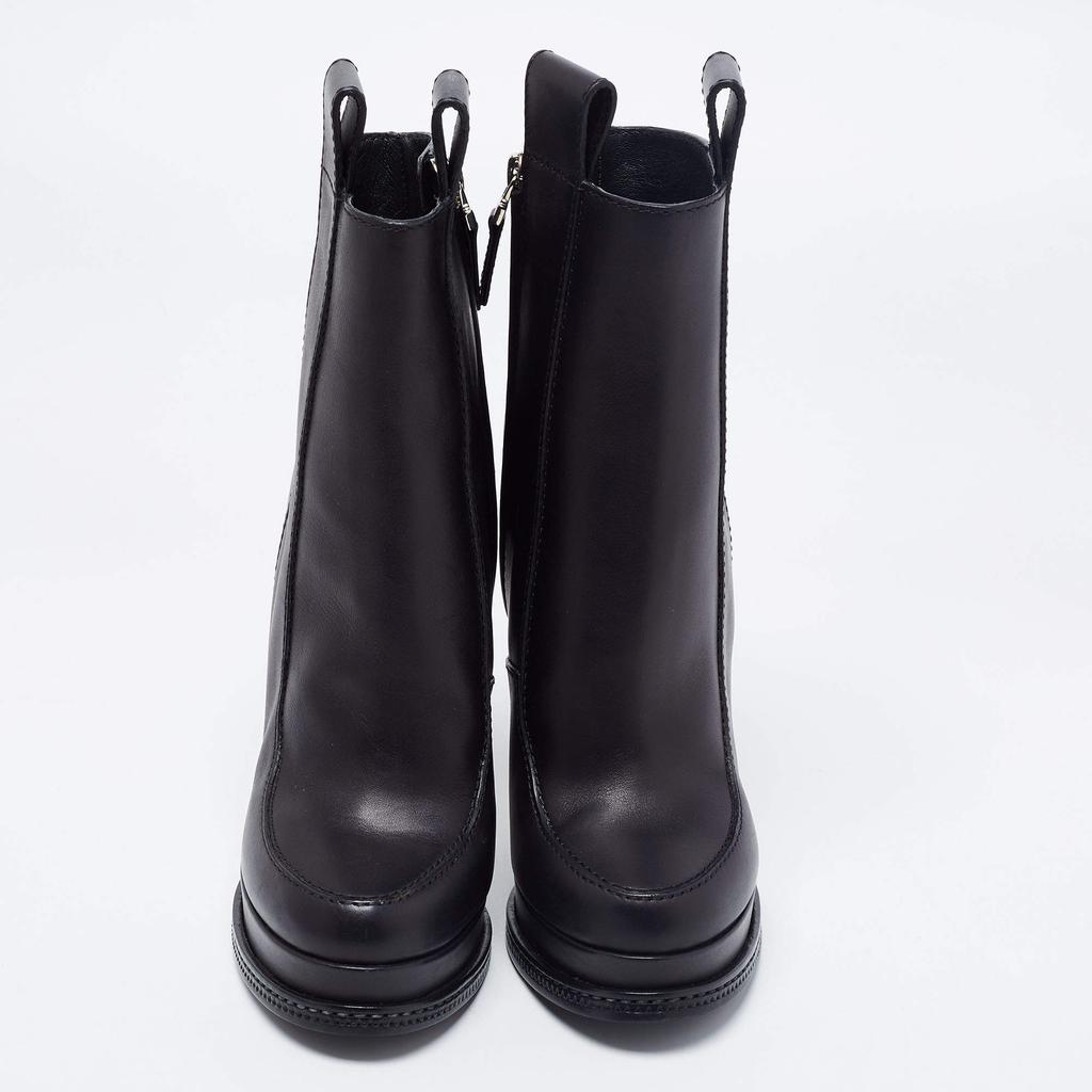 Fendi Black Leather Ice Heel Ankle Boots Size 36商品第3张图片规格展示