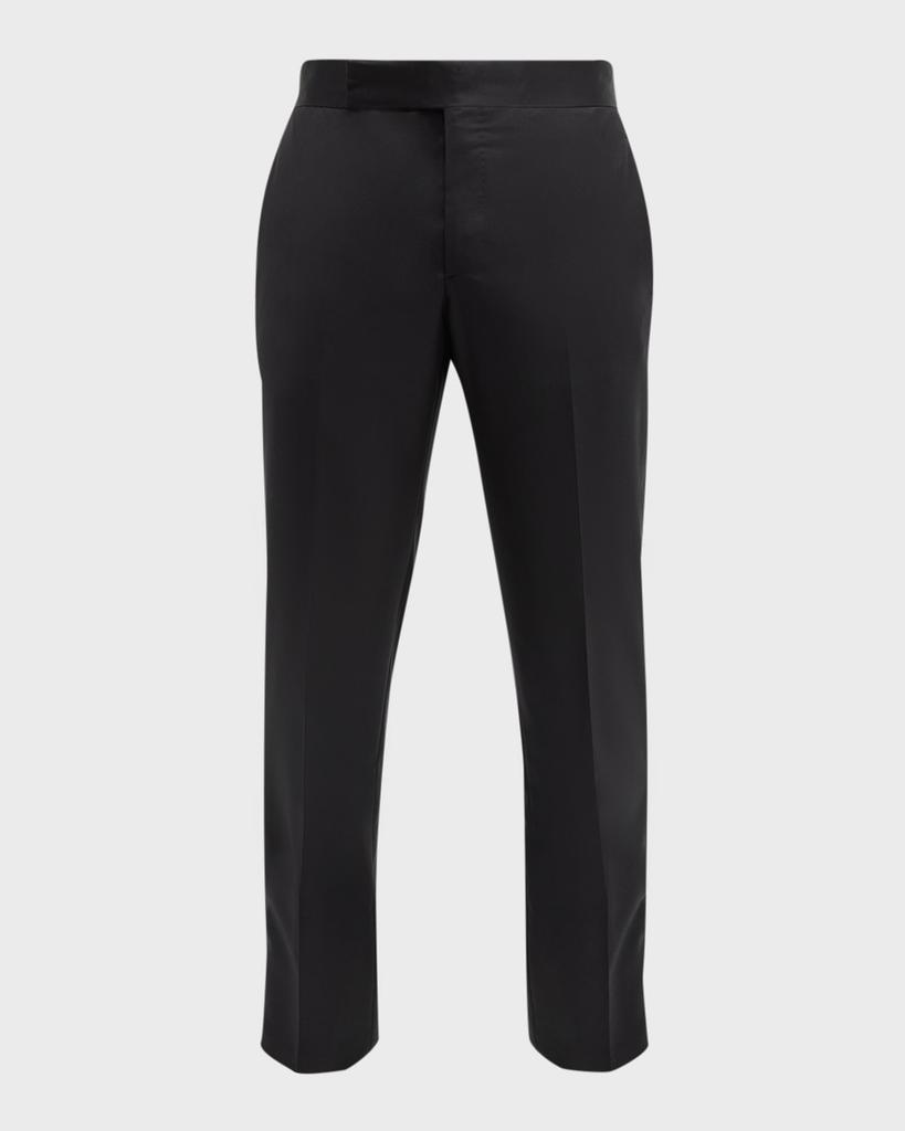 商品Giorgio Armani|Men's Tonal Wool-Blend Tuxedo Pants,价格¥9545,第4张图片详细描述