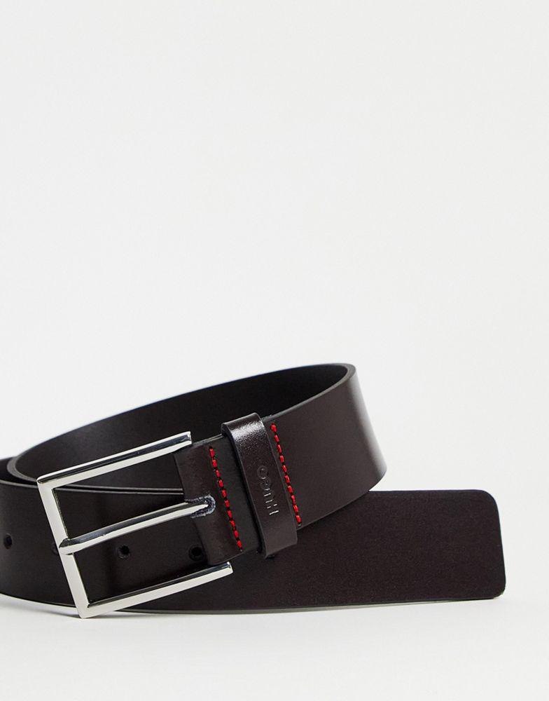 Hugo Giaspo leather belt in brown商品第3张图片规格展示