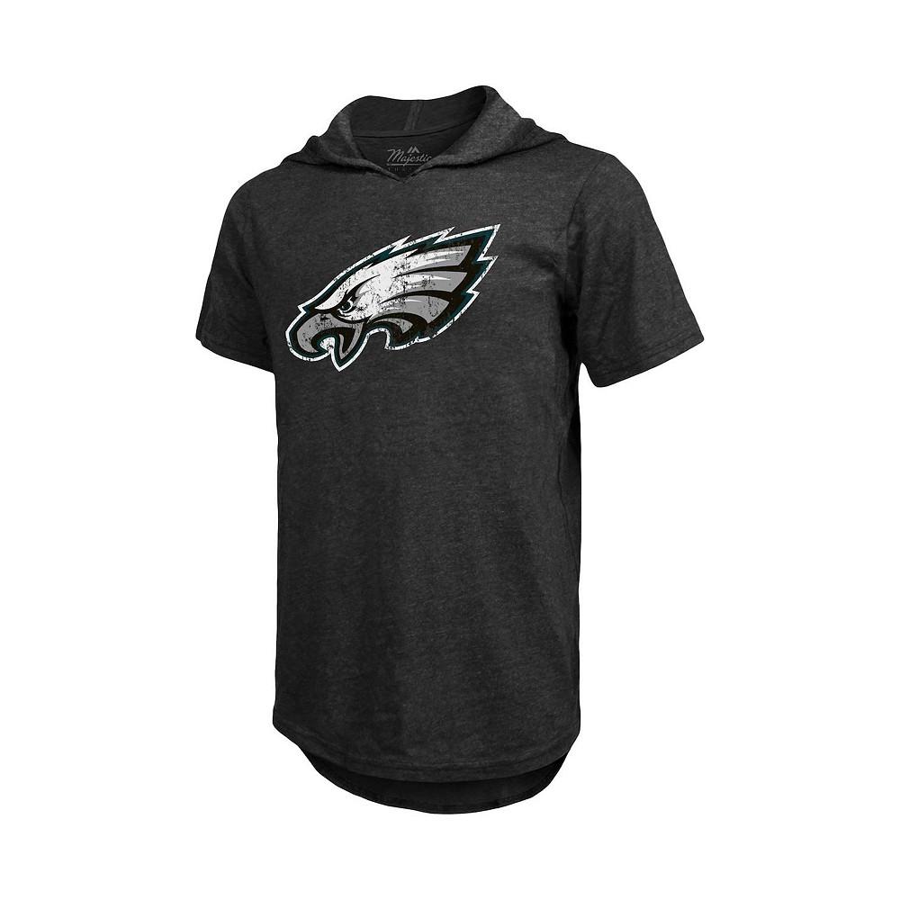 Men's Fanatics Branded Miles Sanders Black Philadelphia Eagles Player Name Number Tri-Blend Hoodie T-shirt商品第3张图片规格展示