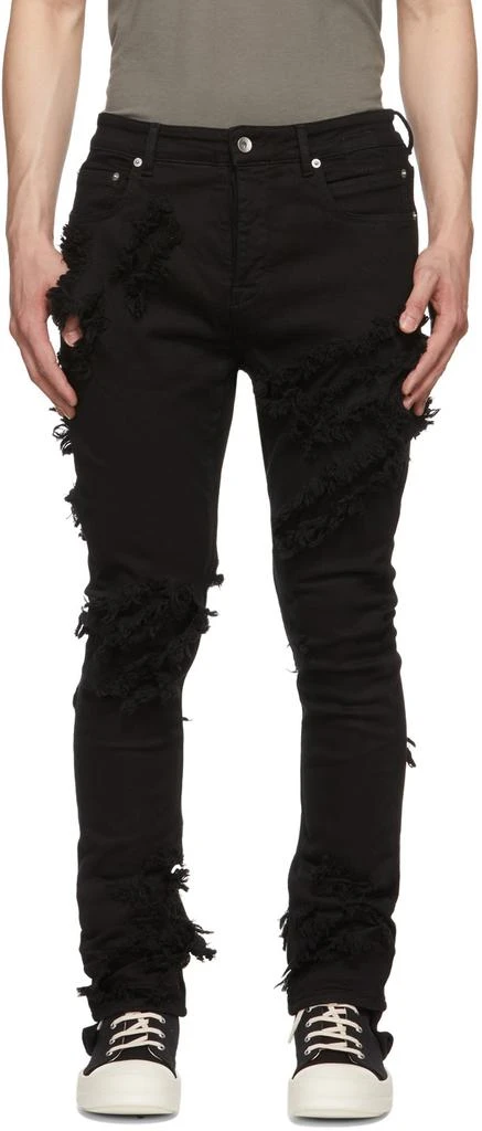 商品Rick Owens|Black Slashed Detroit Jeans,价格¥6168,第1张图片