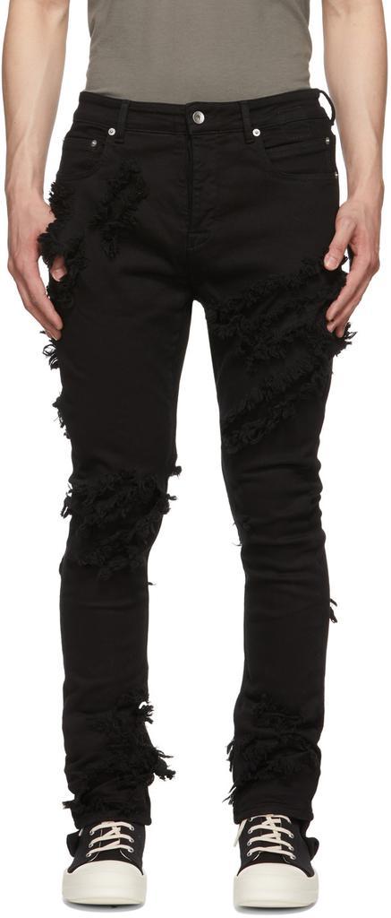 商品Rick Owens|Black Slashed Detroit Jeans,价格¥5834,第1张图片