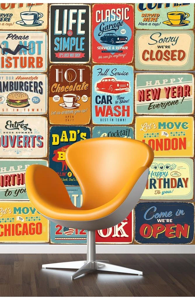 商品WALPLUS|Multi Wall Sticker Decal Vintage Metal Signs,价格¥294,第4张图片详细描述