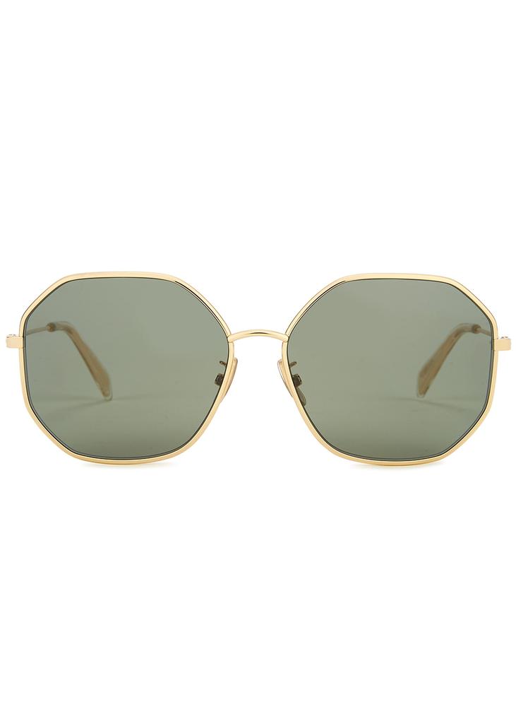 Gold-tone octagon-frame sunglasses商品第2张图片规格展示