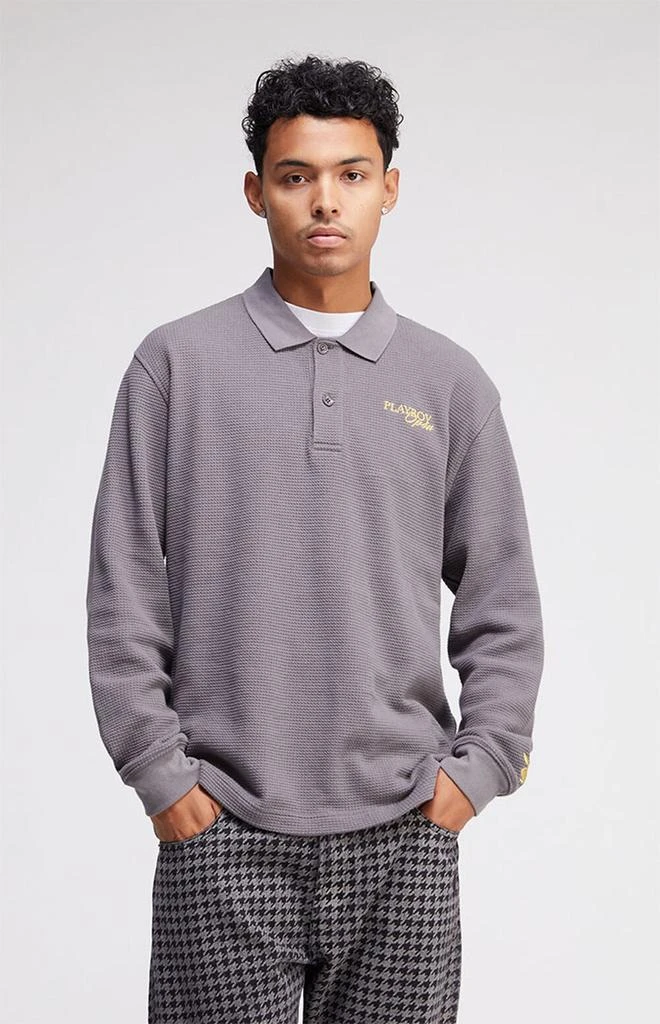 商品Playboy|By PacSun Open Long Sleeve Polo Shirt,价格¥312,第1张图片