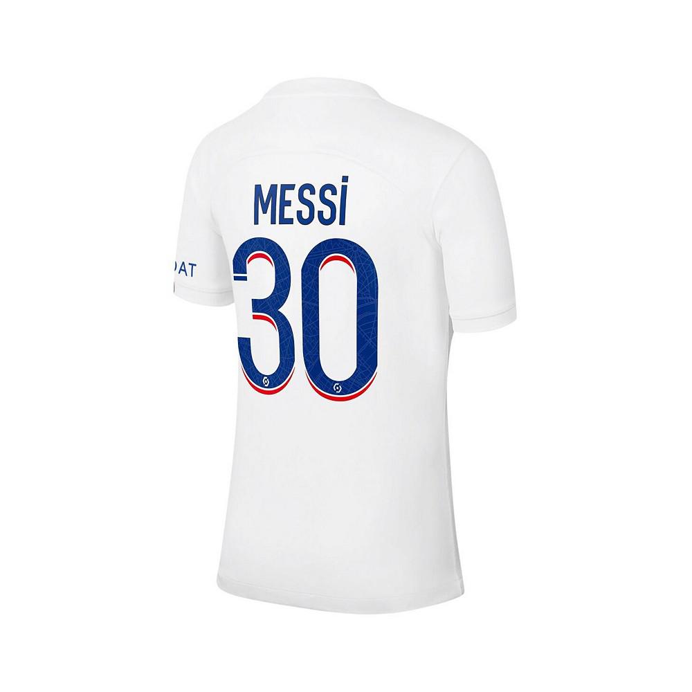 Youth Boys Lionel Messi White Paris Saint-Germain 2022/23 Third Breathe Stadium Replica Player Jersey商品第4张图片规格展示