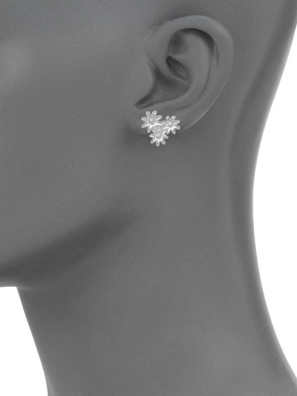 商品Sterling Forever|Silvertone Multi-Flower Stud Earrings,价格¥246,第3张图片详细描述