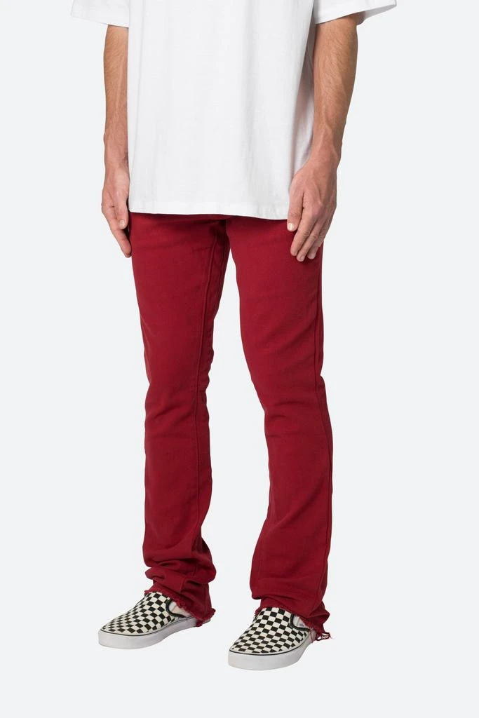 商品MNML|Twill Slim Stacked Pants - Burgundy,价格¥502,第2张图片详细描述