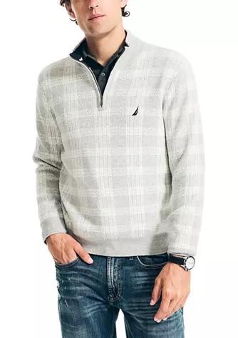 Sustainably Crafted Plaid 1/4 Zip Sweater商品第1张图片规格展示