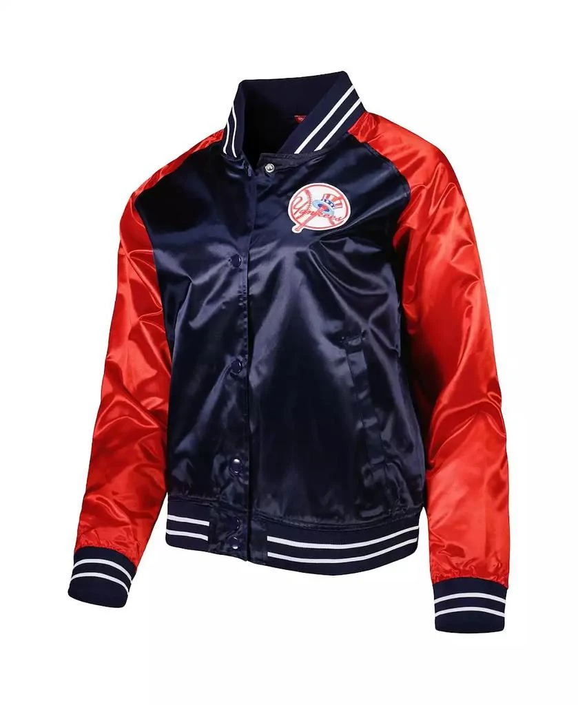 商品Mitchell & Ness|Women's Navy New York Yankees Team 2.0 Satin Raglan Full-Snap Jacket,价格¥819,第4张图片详细描述