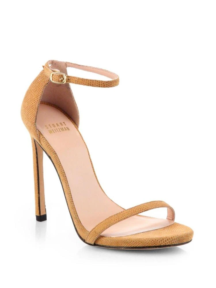 商品Stuart Weitzman|Nudist Goosebump Suede Sandals,价格¥2983,第1张图片