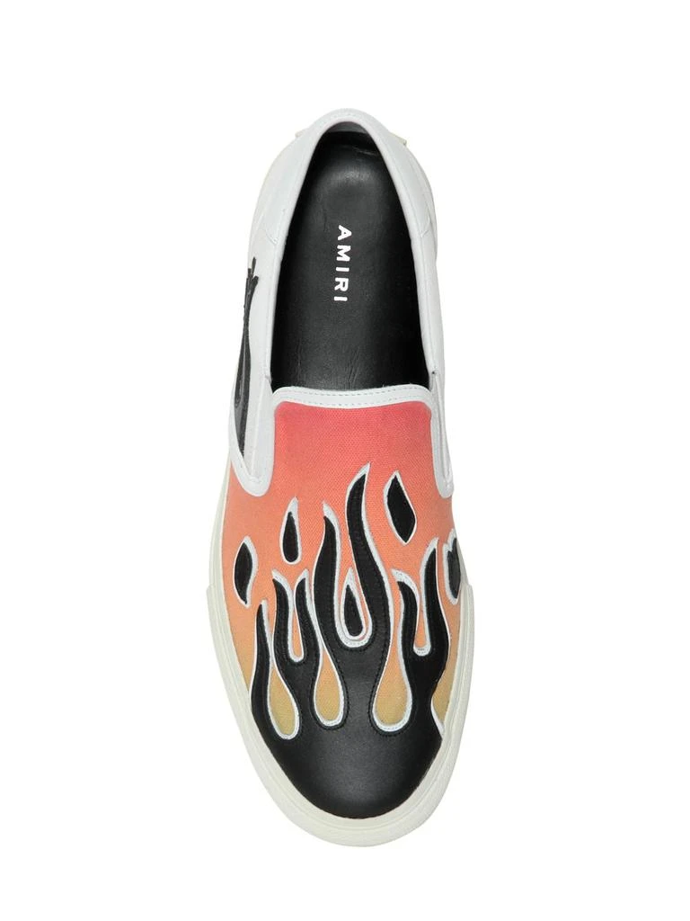 商品AMIRI|Flame Cotton Canvas Slip-on Sneakers,价格¥2272,第4张图片详细描述