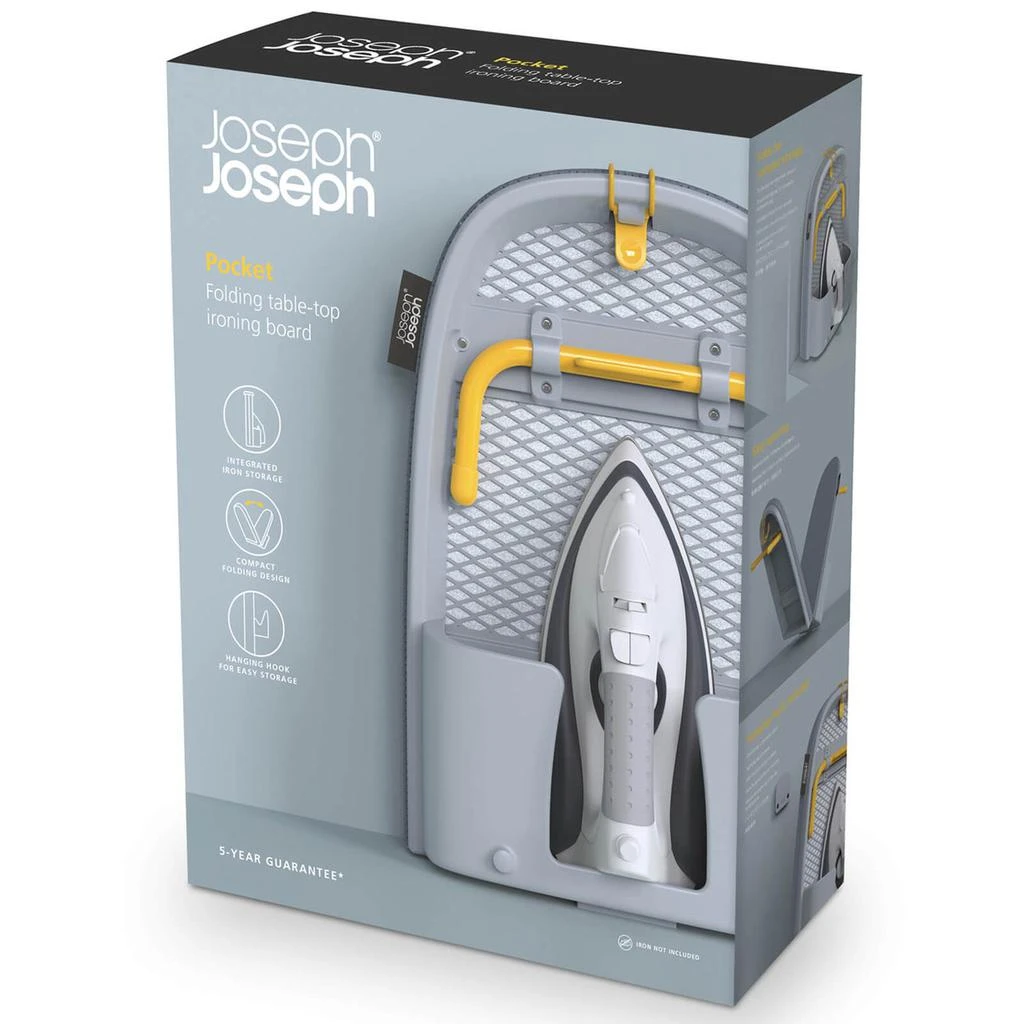 商品Joseph Joseph|Joseph Joseph Pocket Folding Table-Top Ironing Board - Grey/Yellow,价格¥728,第3张图片详细描述